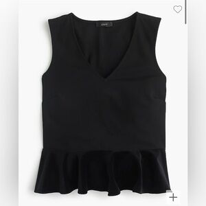 [J.Crew] Velvet Peplum Top